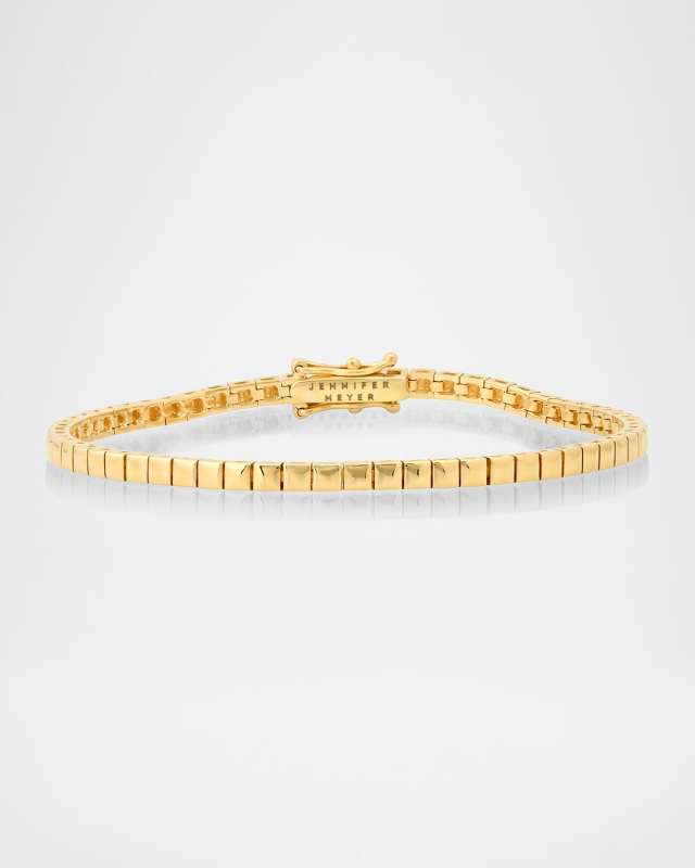 18K Yellow Gold Square Tennis Bracelet